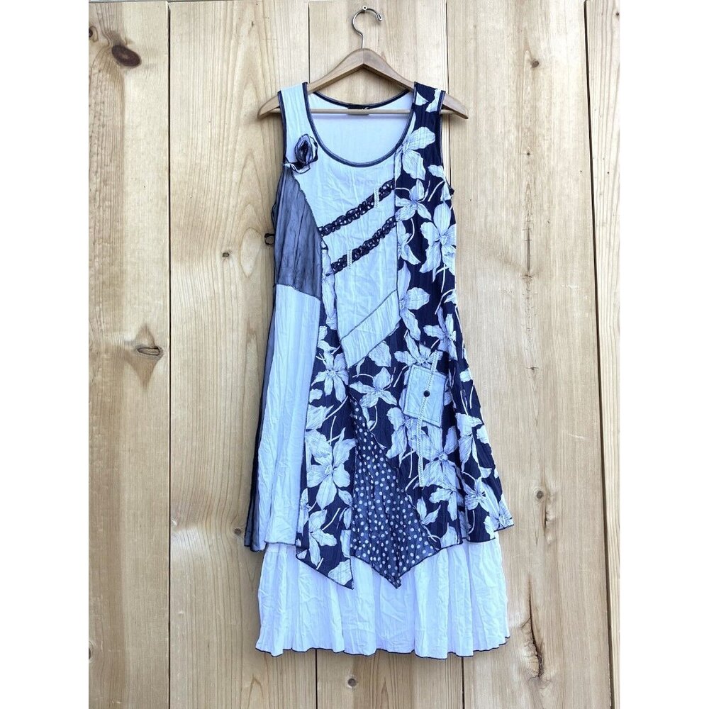 Me Ridane Layered Floral Midi Dress Sz Small